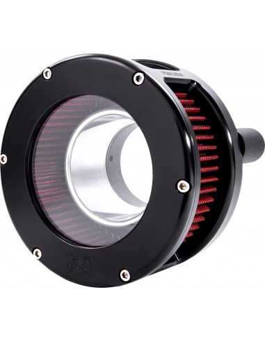 Filtro dell'aria - serie ba - nero - coperchio trasparente - rosso - m8
