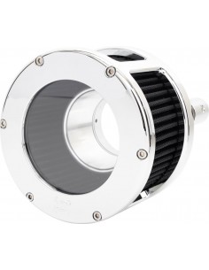 Filtro dell'aria - serie ba race - cromato - copertura trasparente - nero - m8