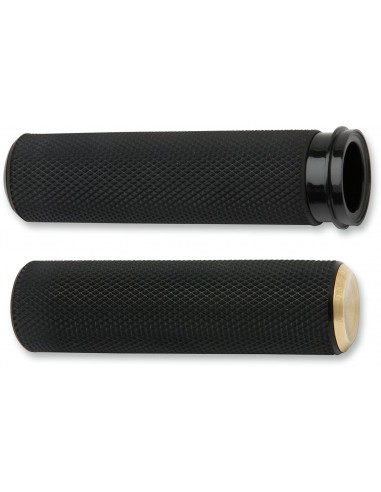 Manopole zigrinate fusion acceleratore con cavo terminale in ottone nero