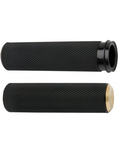 Manopole fusion acceleratore zigrinato a filo tappo in ottone nero