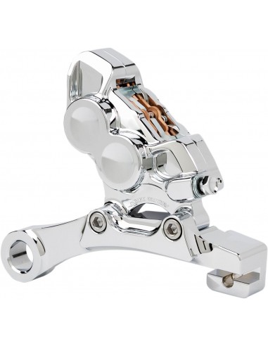 Pinza freno posteriore a 4 pistoni cromata
