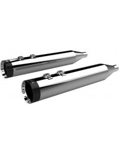 Terminali 4.5" hp-plus® slip-on con estremità nera tappi turbina cromati/neri