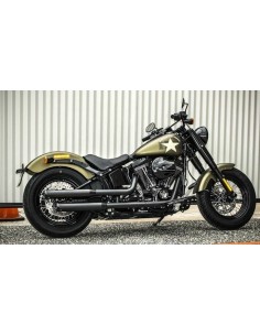 Terminale slip-on 3" nero con tappi dritti neri