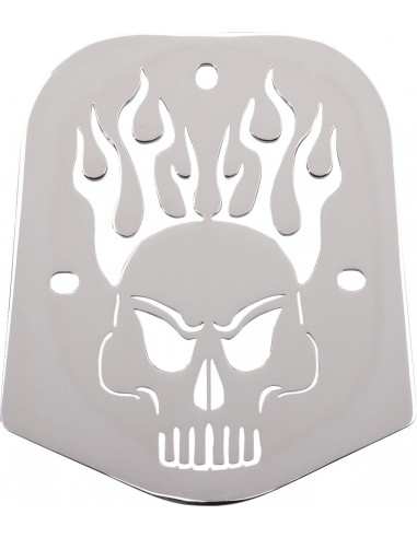 Inserto schienale in acciaio skull cromato per schienali alti quadrati