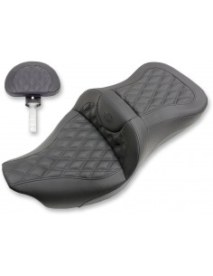 Divano da strada a 2 sedili anteriore|posteriore in pelle|saddlegel™ nero