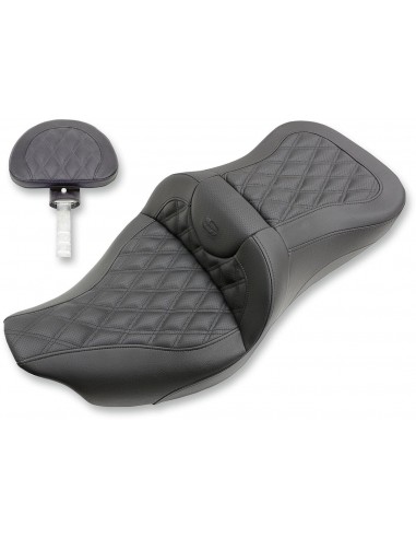 Divano da strada a 2 sedili anteriore|posteriore in pelle|saddlegel™ nero