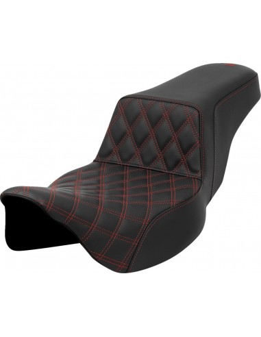 Sedile rialzato - cucitura a reticolo anteriore - cucitura rossa - portata estesa