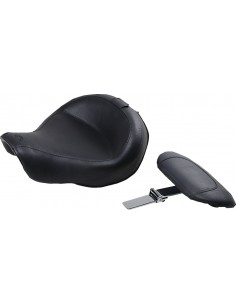 Sedile touring largo in vinile solo vintage liscio con schienale