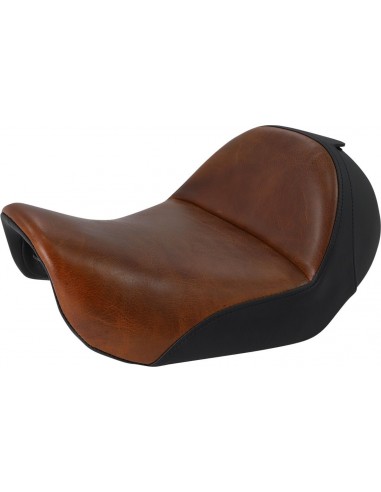 Sella monoposto lariat in pelle marrone invecchiata con gel harley davidson