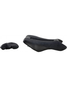 Sella monoposto gel-channel - sella sport anteriore camoscio nero|nero