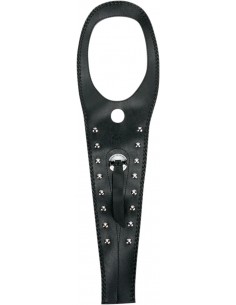 Fasce a gancio e loop con borchie in vinile nere