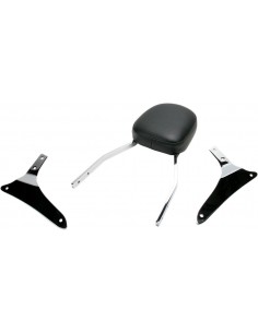 Sissy bar alto quadrato cromato con pad kawasaki