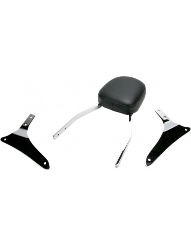 Sissy bar alto quadrato cromato con pad kawasaki