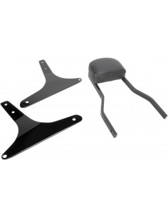Sissy bar quadrato corto da 14" nero hd