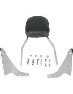 Sissy bar alto quadrato con pad cromato