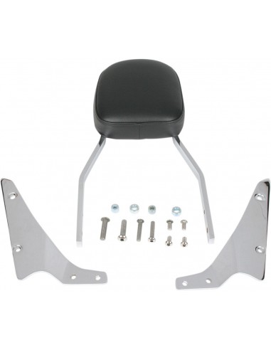 Sissy bar alto quadrato con pad cromato