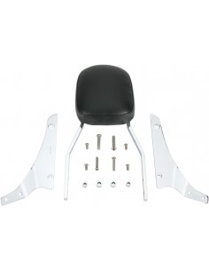 Sissy bar alto quadrato con pad cromato