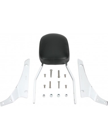 Sissy bar alto quadrato con pad cromato