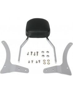Sissy bar alto quadrato con pad cromato