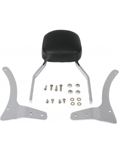 Sissy bar alto quadrato con pad cromato