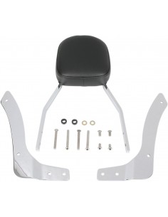 Sissy bar alto quadrato con pad cromato