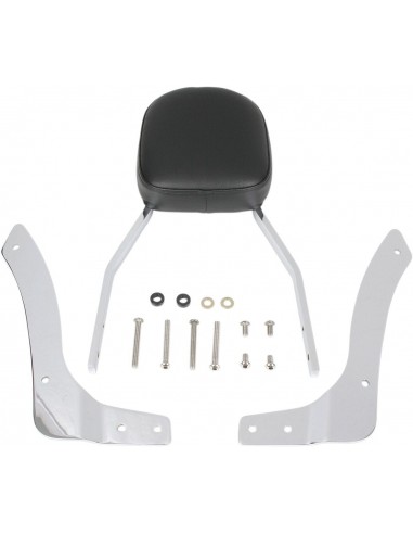 Sissy bar alto quadrato con pad cromato