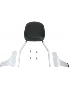 Sissy bar alto quadrato con pad cromato