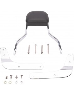 Sissy bar quadrato corto con pad cromato