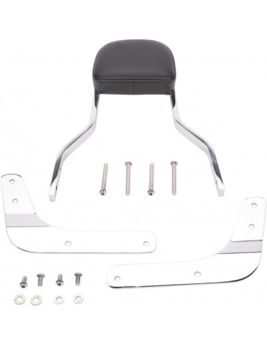 Sissy bar quadrato corto con pad cromato