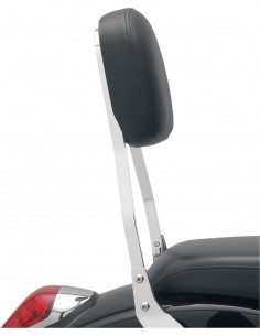 Sissy bar quadrato corto con pad cromato