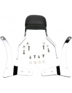 Sissy bar quadrato corto con pad cromato