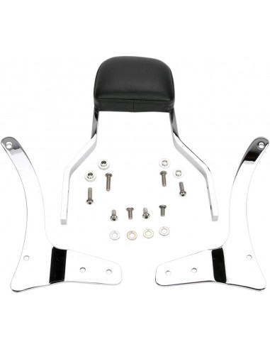 Sissy bar quadrato corto con pad cromato