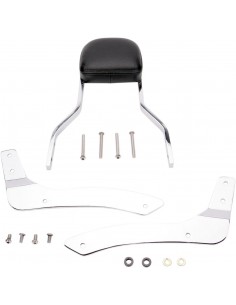Sissy bar quadrato corto con pad cromato