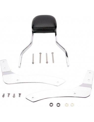 Sissy bar quadrato corto con pad cromato