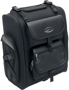 Borsa sissy bar in tessuto espandibile nera