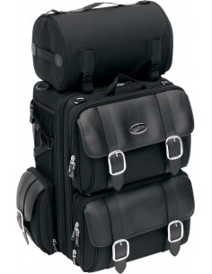 Borsa sissy bar in tessuto espandibile nera