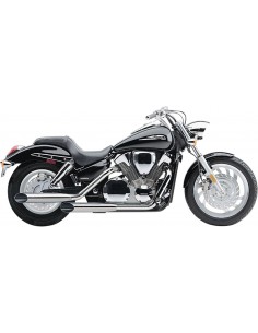 Sistema di scarico 2 in 2 classic deluxe sfagered dual slash cut cromato