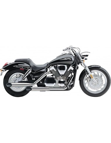 Sistema di scarico 2 in 2 classic deluxe sfagered dual slash cut cromato