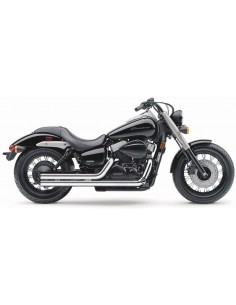 Scarico street rod 2 in 2 taglio dritto cromato