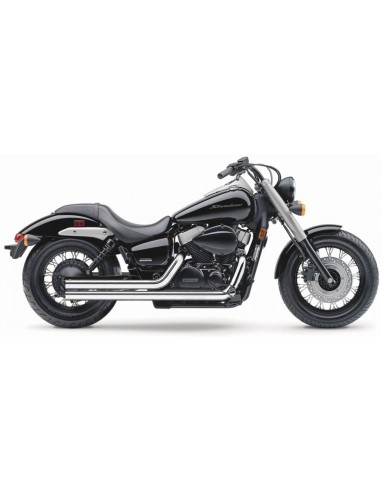 Scarico street rod 2 in 2 taglio dritto cromato