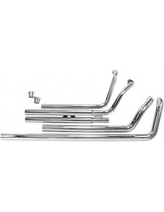 Scarico hot rod speedster lungo 2 in 2 taglio dritto triplo cromato