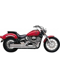 Scarico hot rod speedster corto 2 in 2 taglio dritto triplo cromato