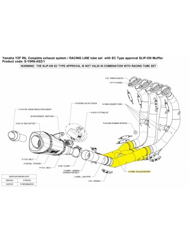 Collettore Ss Yzf-R6 09