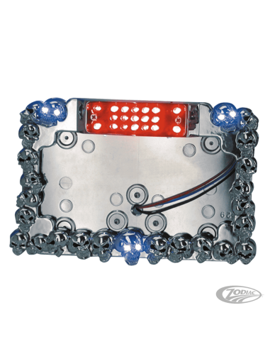SUPPORTO TARGA CON LUCE A LED "SKULL MANIAC"