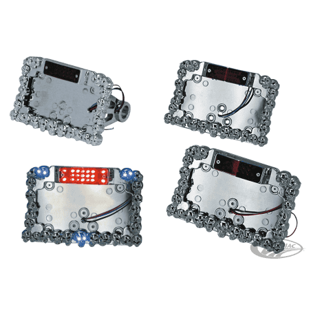 SUPPORTO TARGA CON LUCE A LED "SKULL MANIAC"