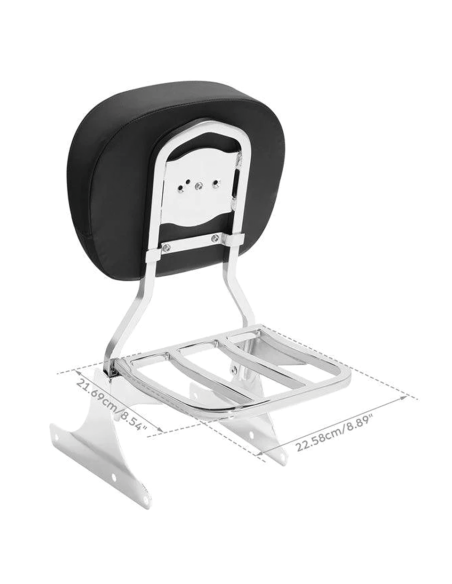 KIT SISSY BAR RIGIDO CON PORTAPACCHI PER SOFTAIL