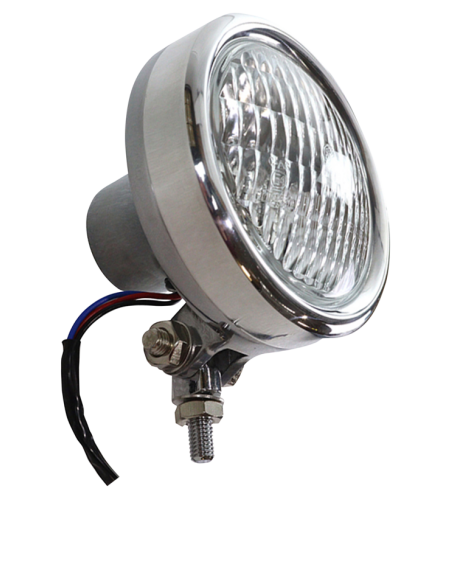 POLISHED ALUMINUM RETRO HEADLIGHT