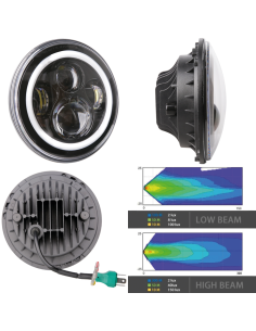 PARABOLA A LED  WRANGLER DA 7" CON ANELLO HALO 2