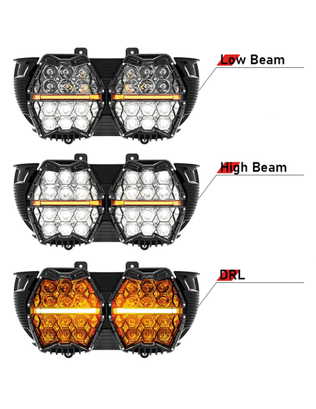 PARABOLA A LED HONEYCOMB PER ROAD  GLIDE